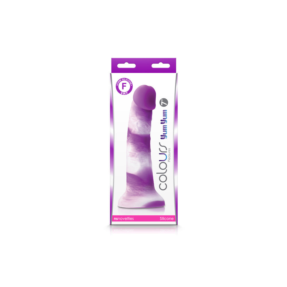Colours Pleasures Yum Yum 7" Dildo Purple | 657447103957 | Discreet Personal Wellness