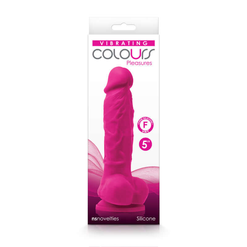 Colours Pleasures Vibrating 5" Dildo Pink | 657447104244 | Discreet Personal Wellness