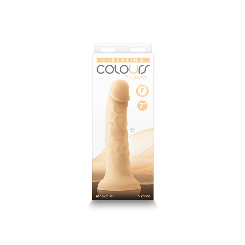 Colours Pleasures 7" Vibrating Penis White | 657447104886 | Discreet Personal Wellness