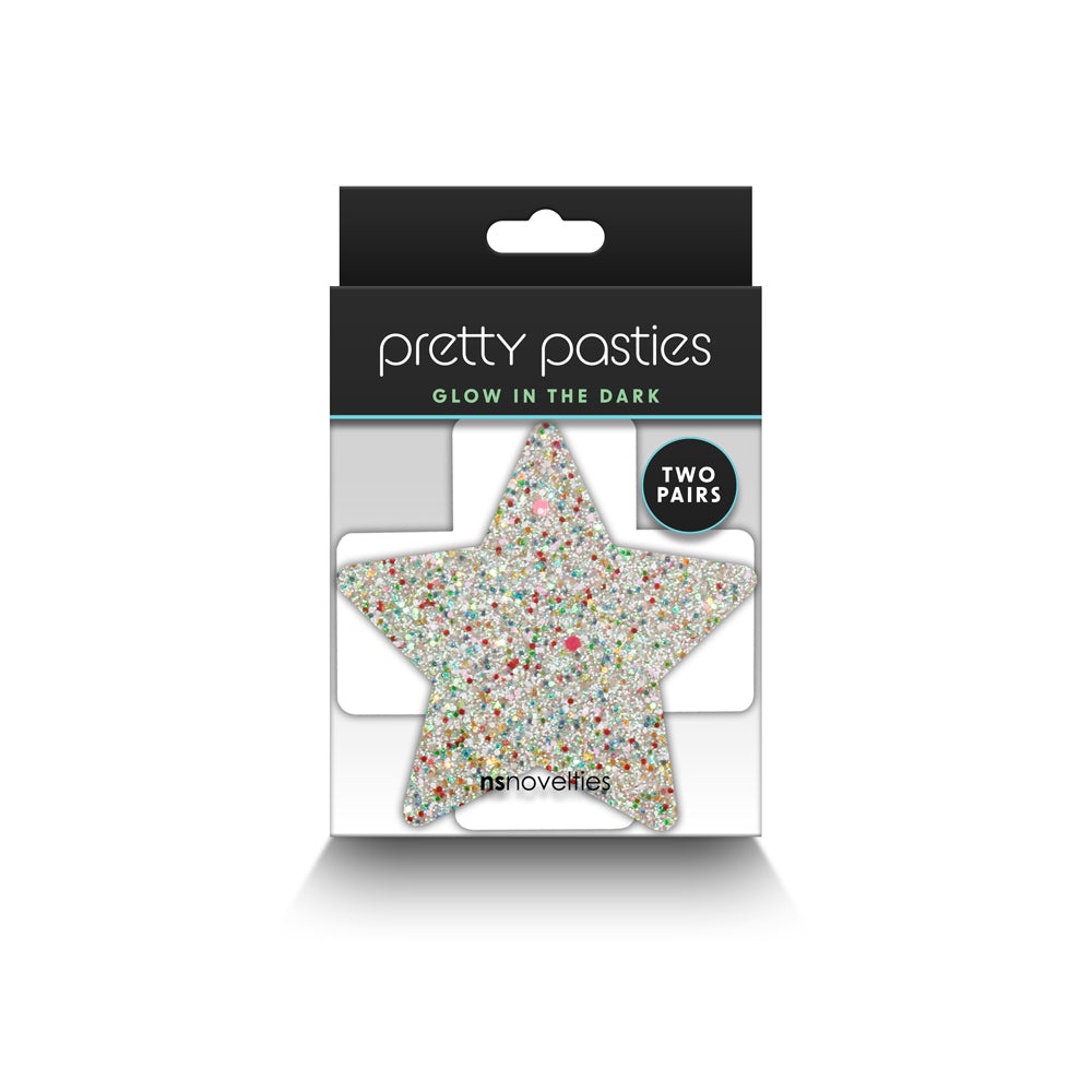Pretty Pasties Star & Cross Glow 2 Pair | 657447107771 | Discreet Personal Wellness