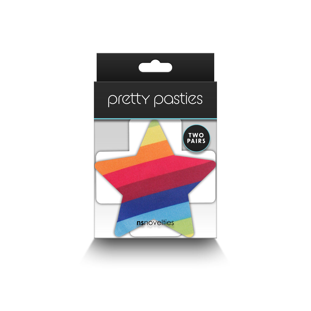 Pretty Pasties Pride Cross & Star Rainbow 2 Pair | 657447107795 | Discreet Personal Wellness