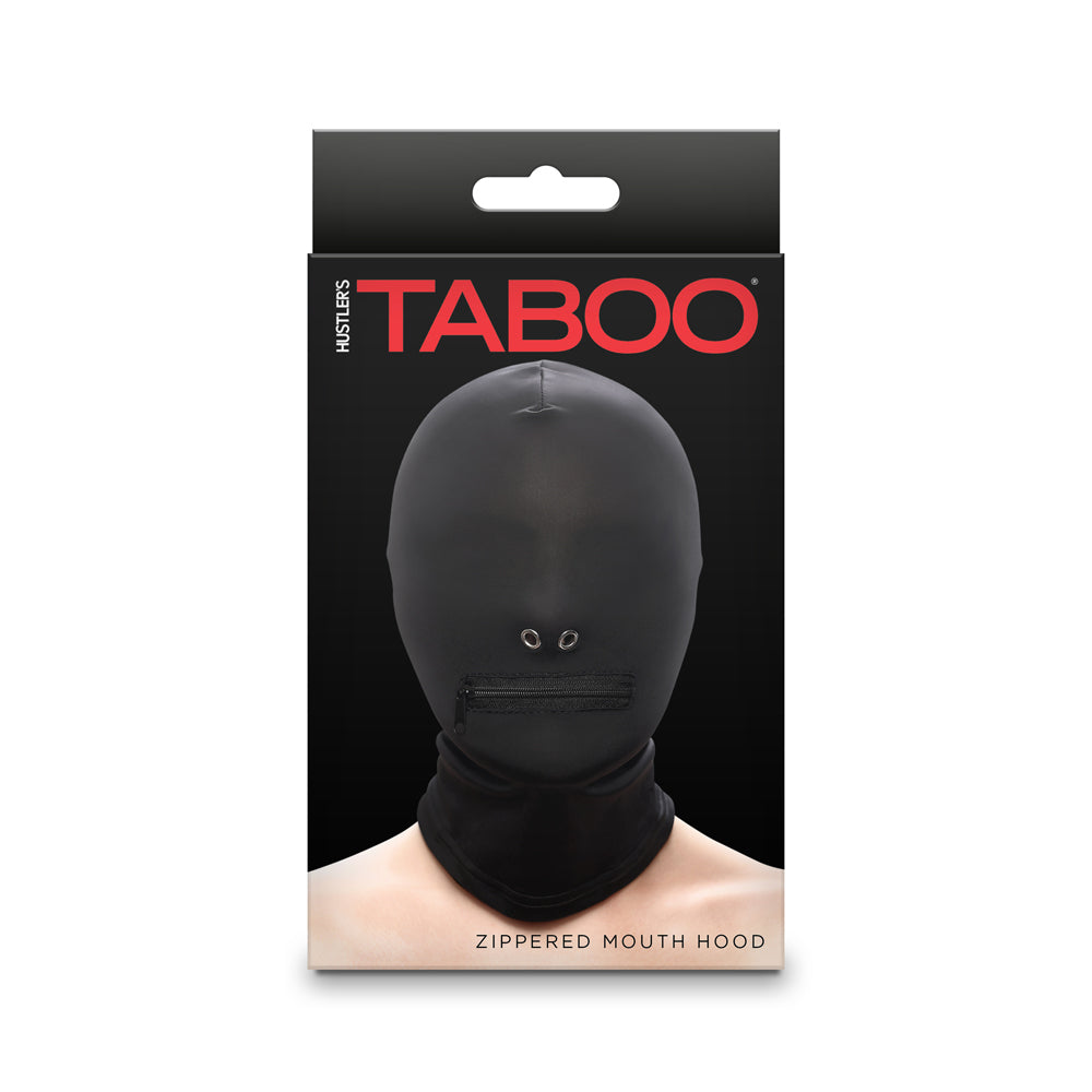 Hustler's Taboo Zippered Mouth Hood Black | 657447108624 | Discreet Personal Wellness