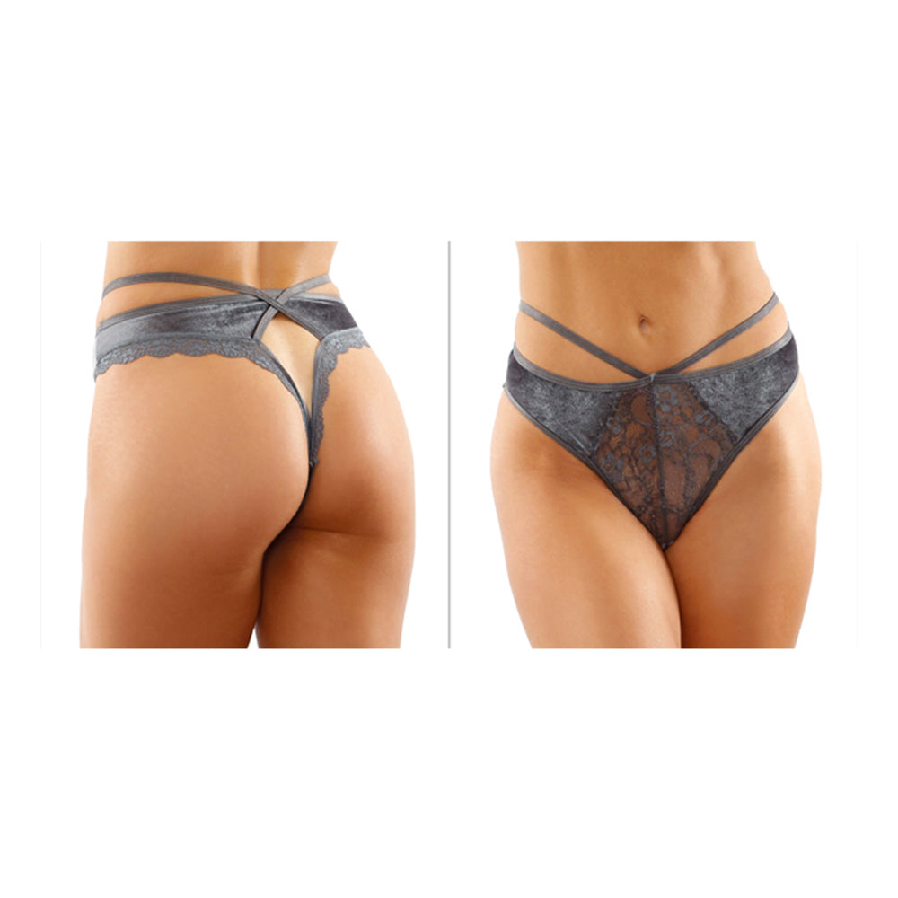 Kalina Velvet Cut-Out Thong With Keyhole Back L/Xl | 657447303982 | Discreet Personal Wellness