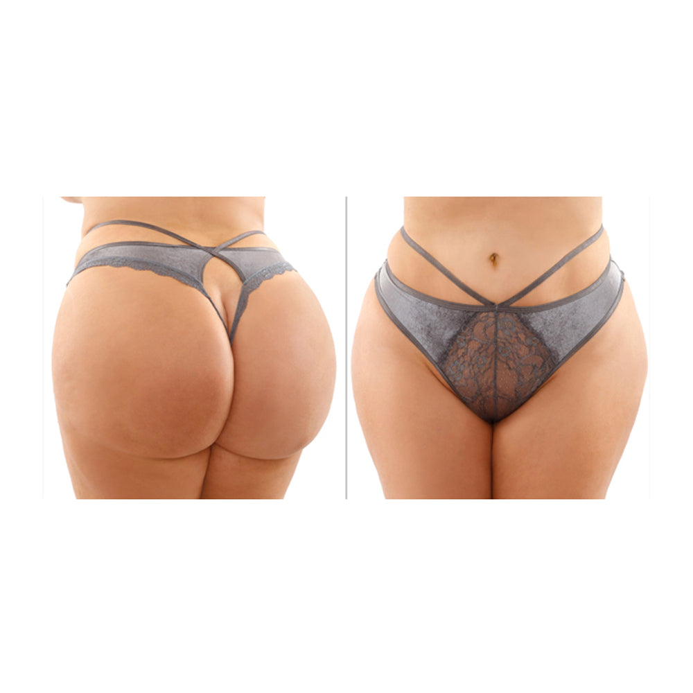 Kalina Velvet Cut-Out Thong With Keyhole Back Queen Size | 657447303999 | Discreet Personal Wellness