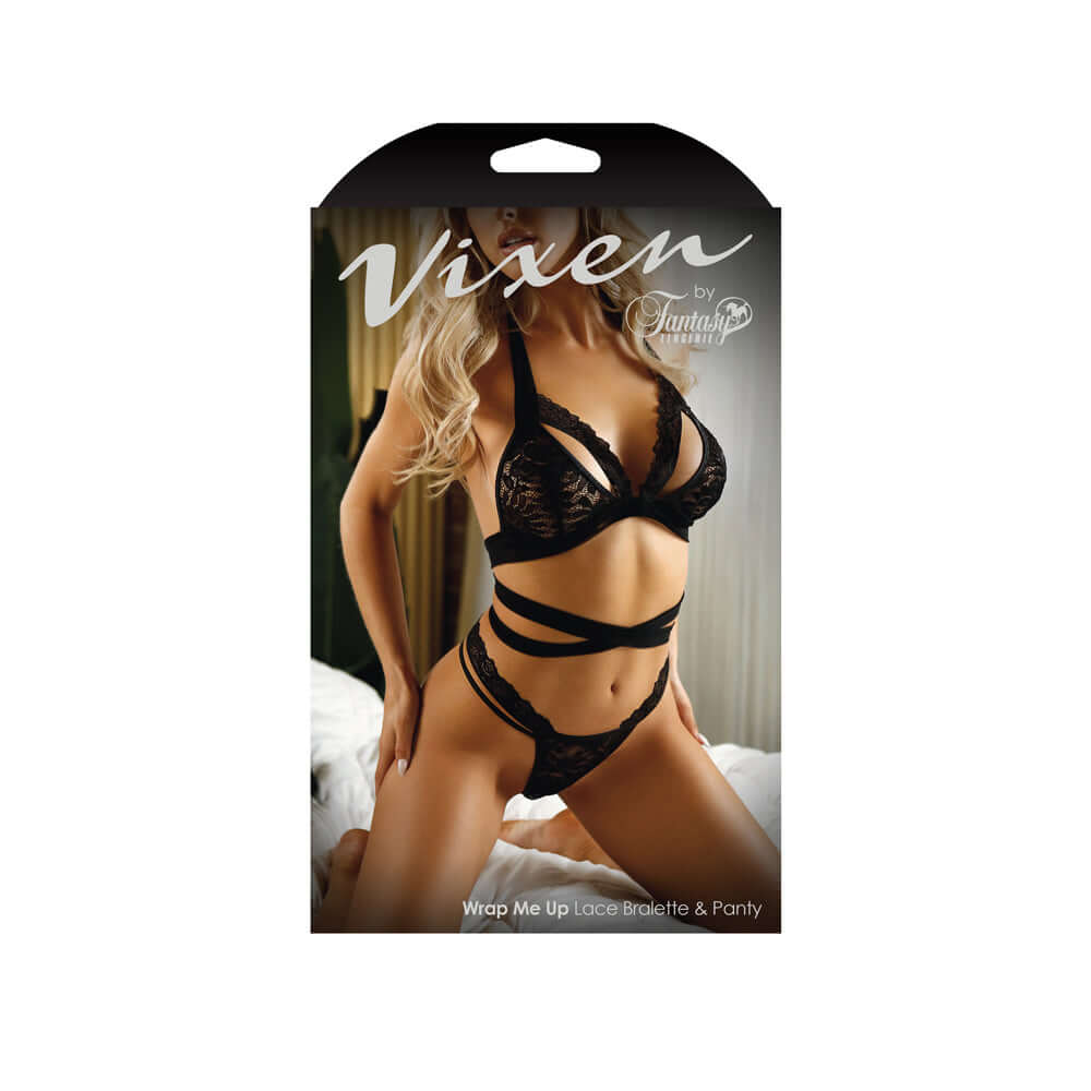 Wrap Me Up Lace Bralette & Panty L/Xl | 657447304491 | Discreet Personal Wellness