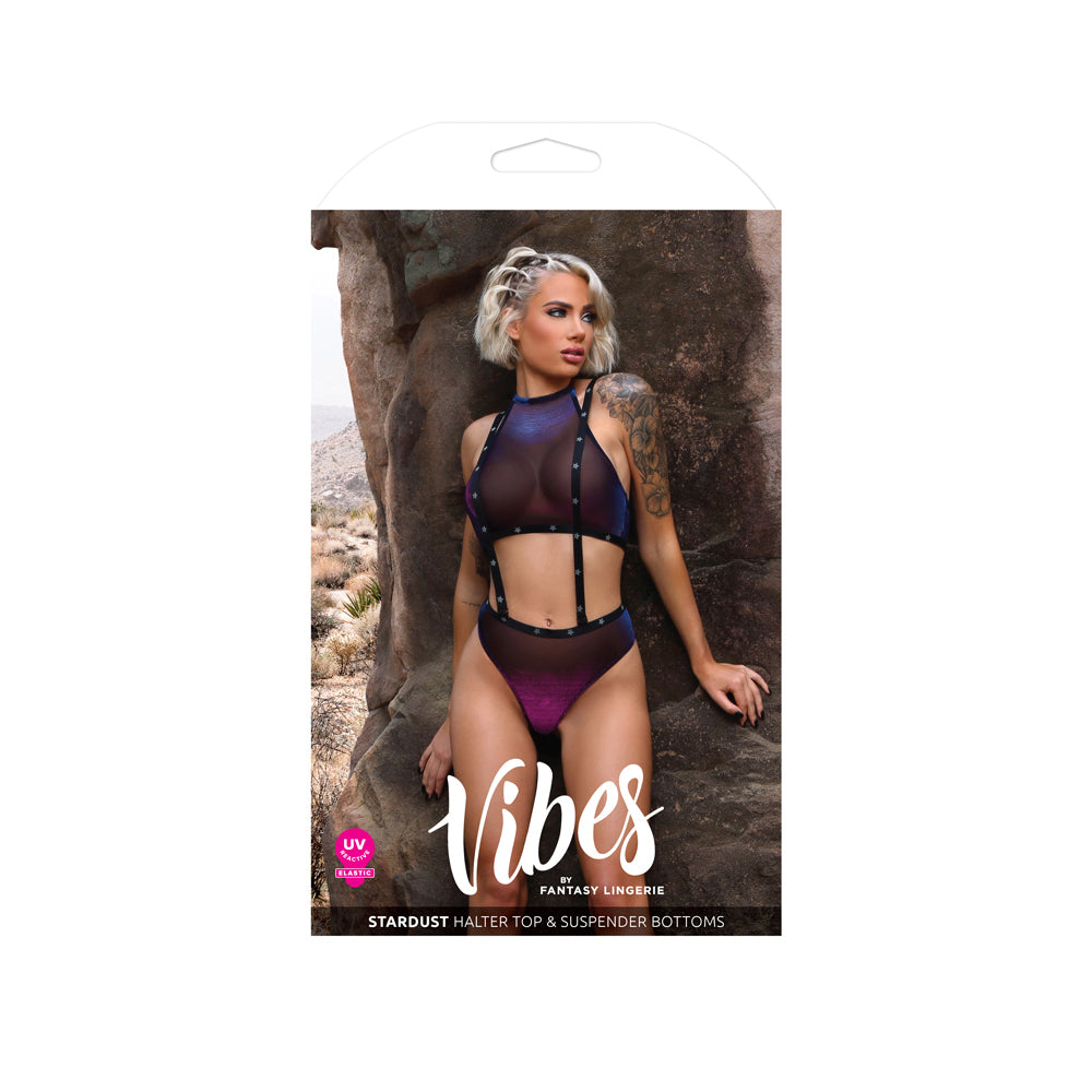 Stardust Halter Top & Suspender Bottoms L/Xl | 657447310751 | Discreet Personal Wellness