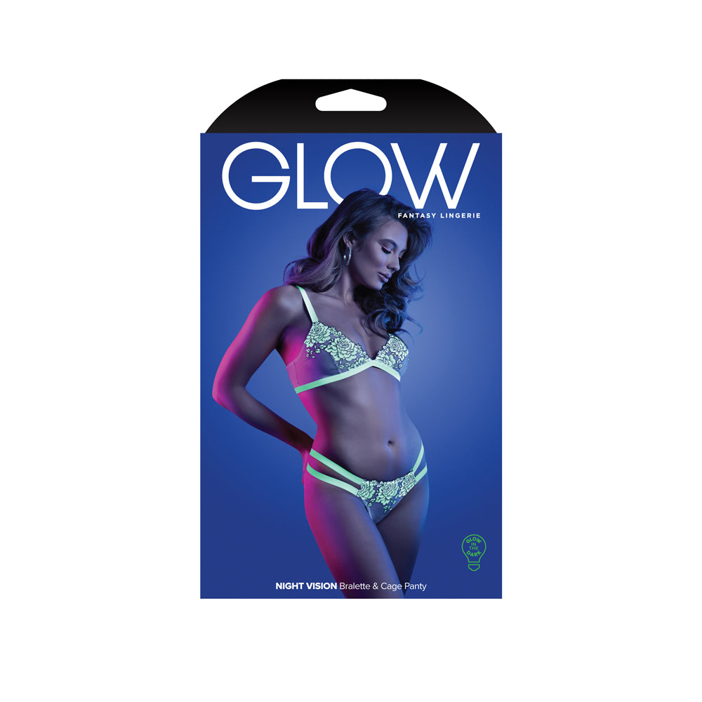 Night Vision Bralette & Cage Panty M/L | 657447311574 | Discreet Personal Wellness