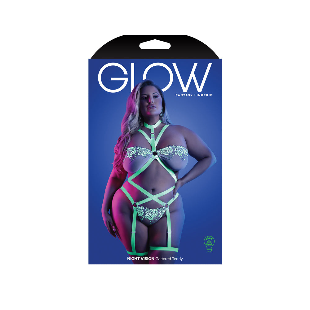 Night Vision Gartered Teddy Queen Size | 657447311635 | Discreet Personal Wellness
