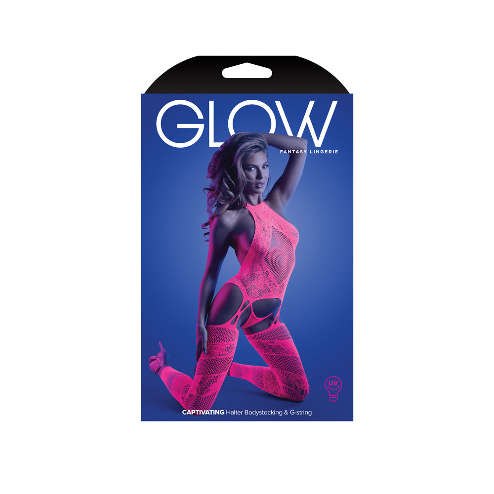 GLOW - Captivating Halter Bodystocking & G-String | 657447311901 | Discreet Personal Wellness