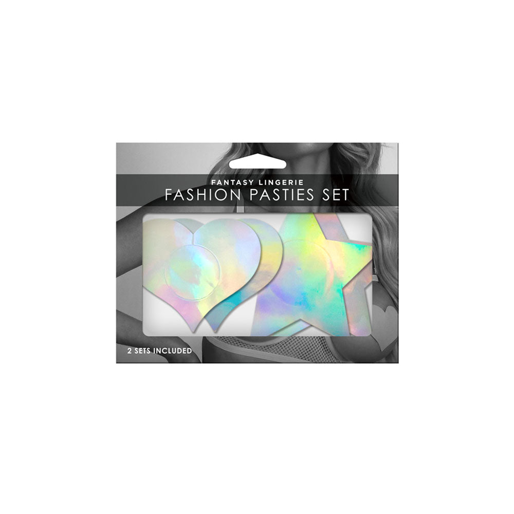 Fashion Pasties Set Holographic Star & Heart | 657447311970 | Discreet Personal Wellness