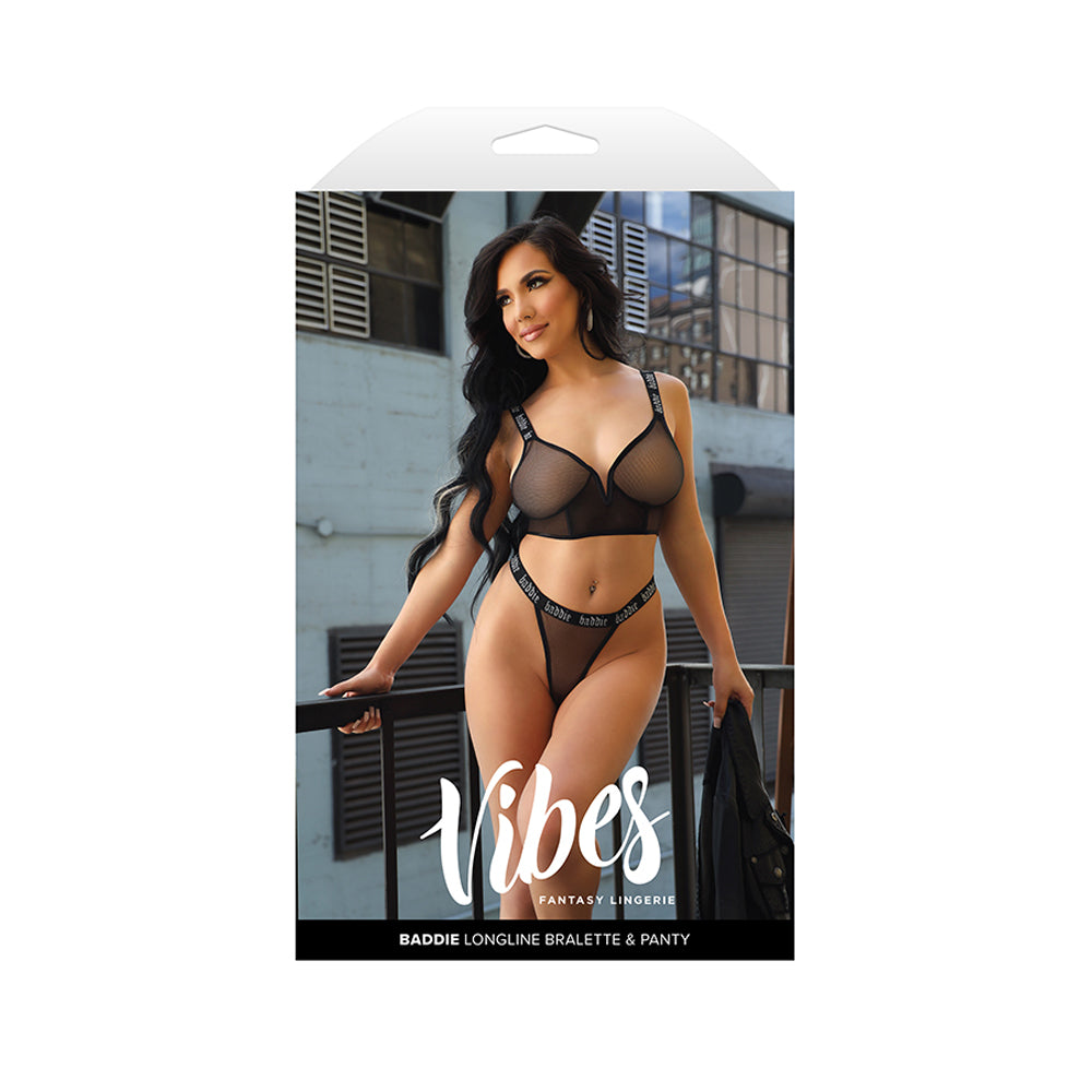 Baddie Longline Bralette & Panty L/Xl | 657447315879 | Discreet Personal Wellness