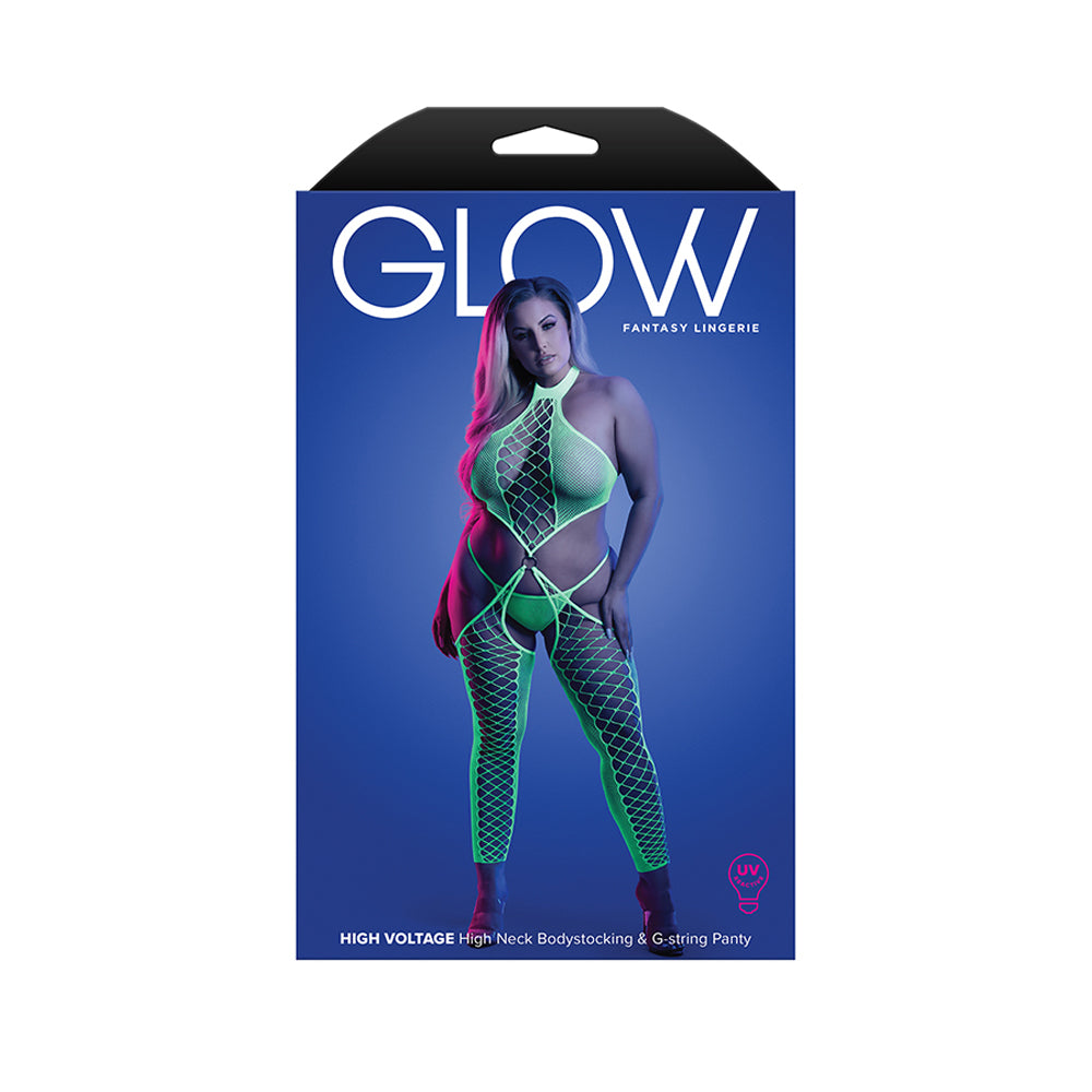 High Voltage High Neck Bodystocking & G-String Queen Size | 657447317057 | Discreet Personal Wellness