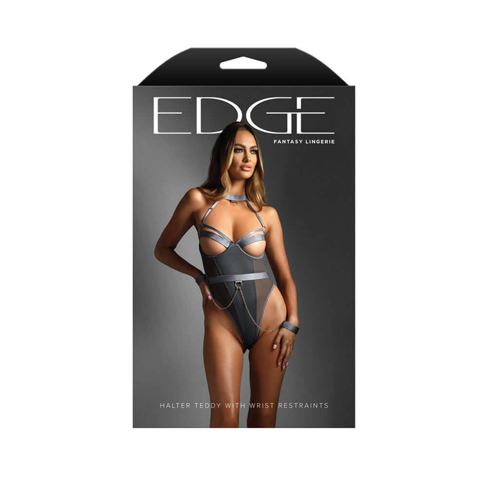 Halter Teddy With Wrist Restraints L/Xl | 657447317842 | Discreet Personal Wellness