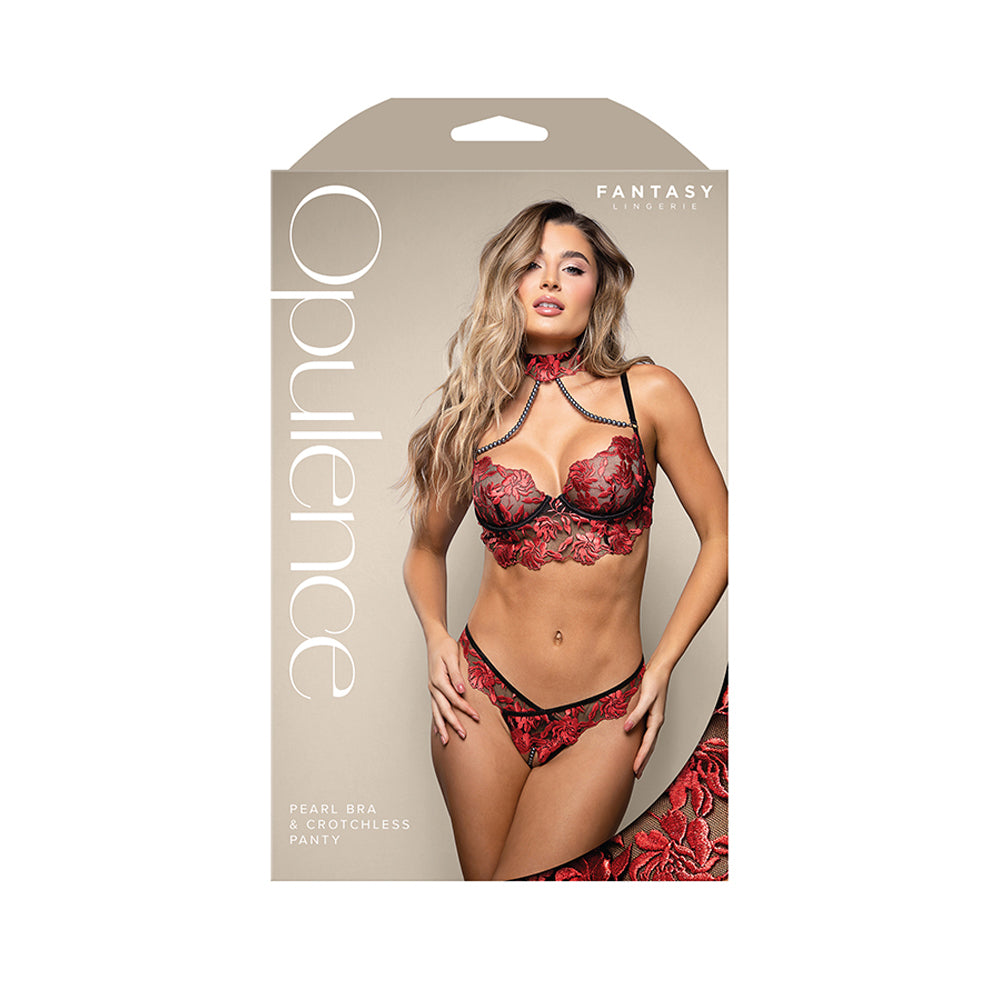 Pearl Bra & Crotchless Panty M/L | 657447322075 | Discreet Personal Wellness