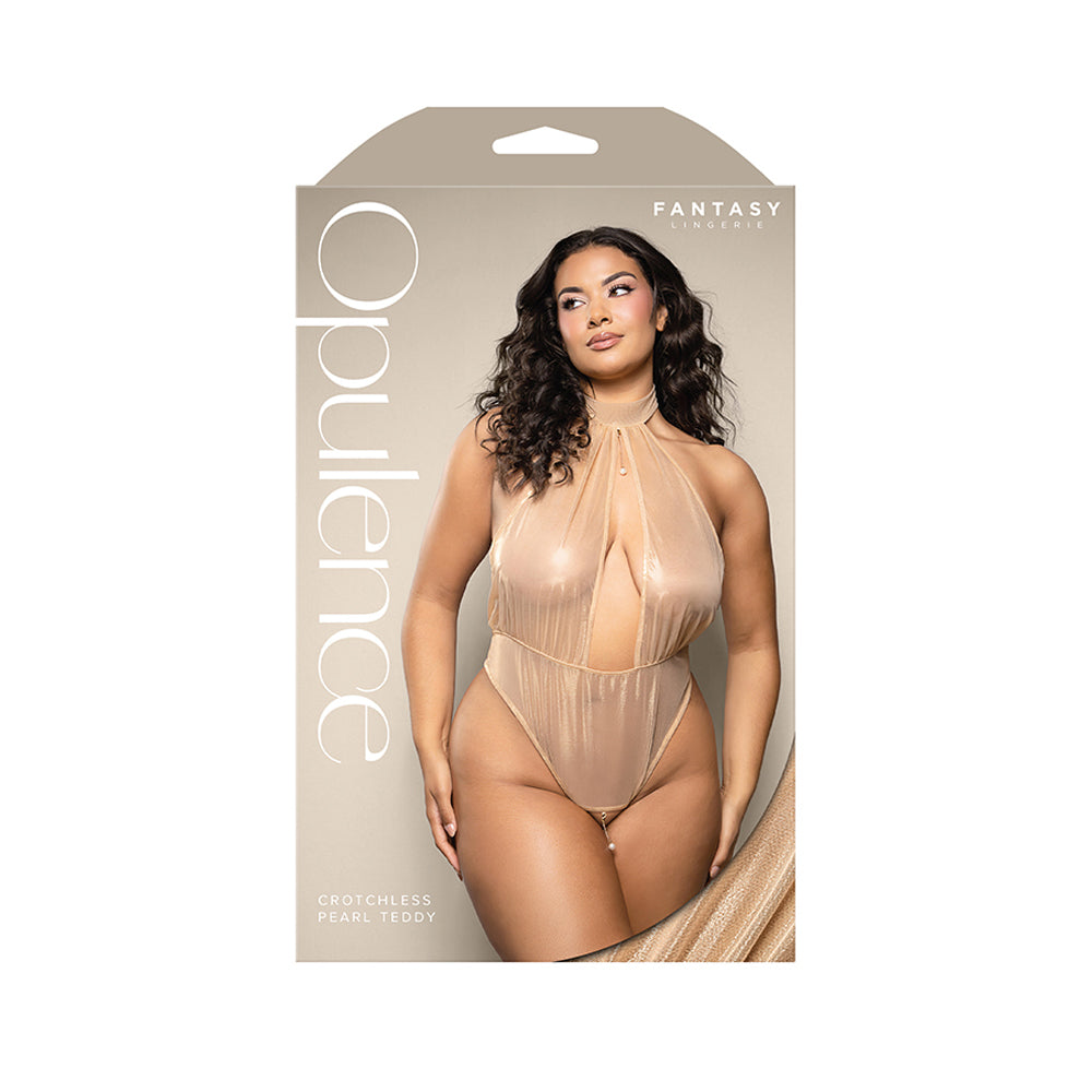 Crotchless Pearl Teddy Queen Size | 657447322372 | Discreet Personal Wellness