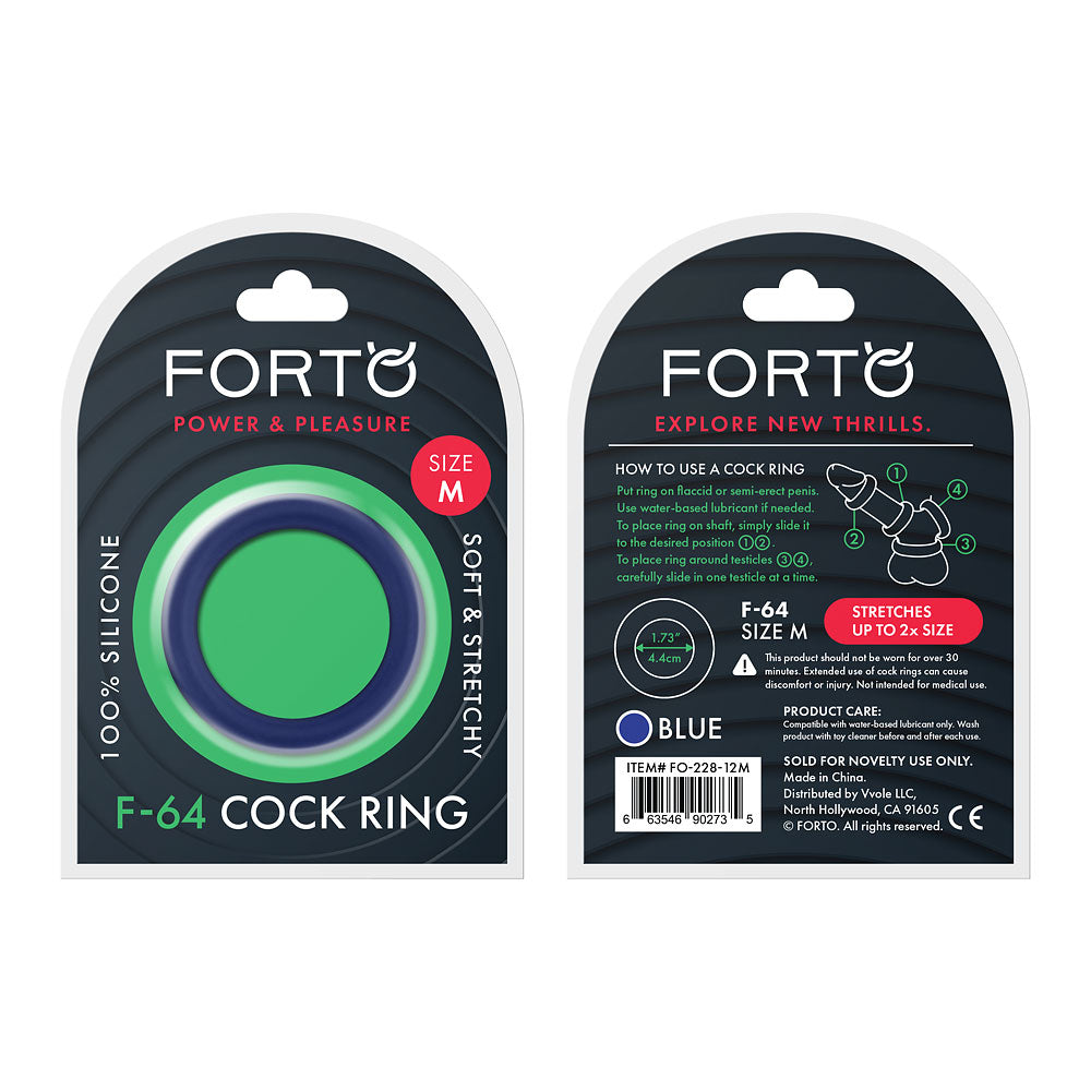 F-64: 45Mm 100% Silicone Ring Wide Medium Blue | 663546902735 | Discreet Personal Wellness