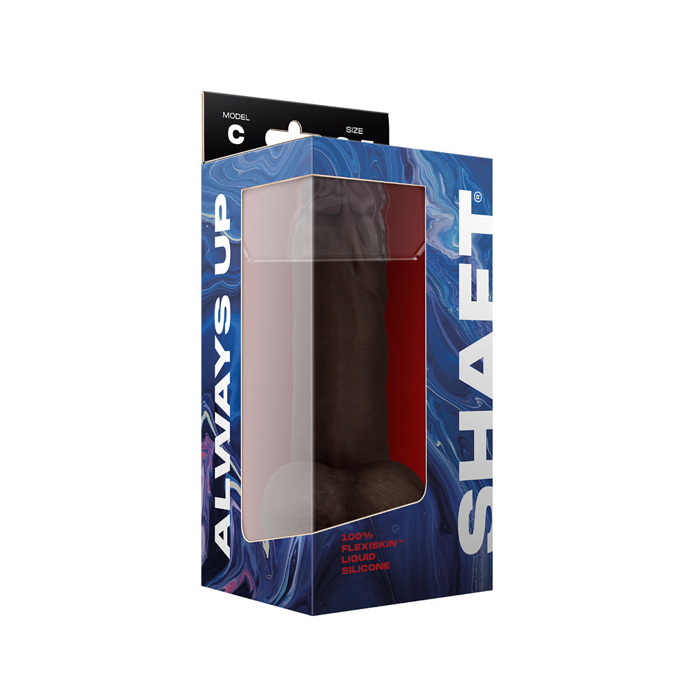 Model C 8.5" Liquid Silicone Penis W/Balls Mahogany | 663546903930 | Discreet Personal Wellness