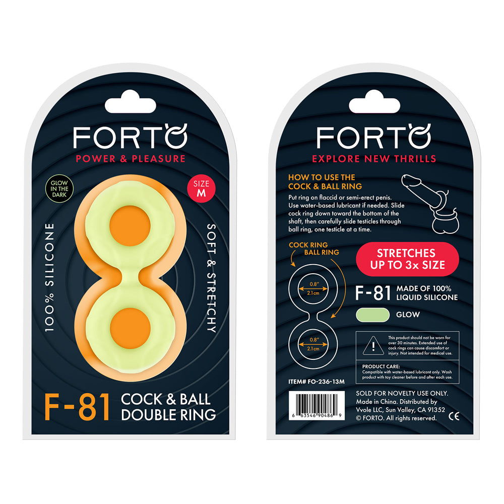 F-81: Double Ring Liquid Silicone 47Mm Glow | 663546904869 | Discreet Personal Wellness