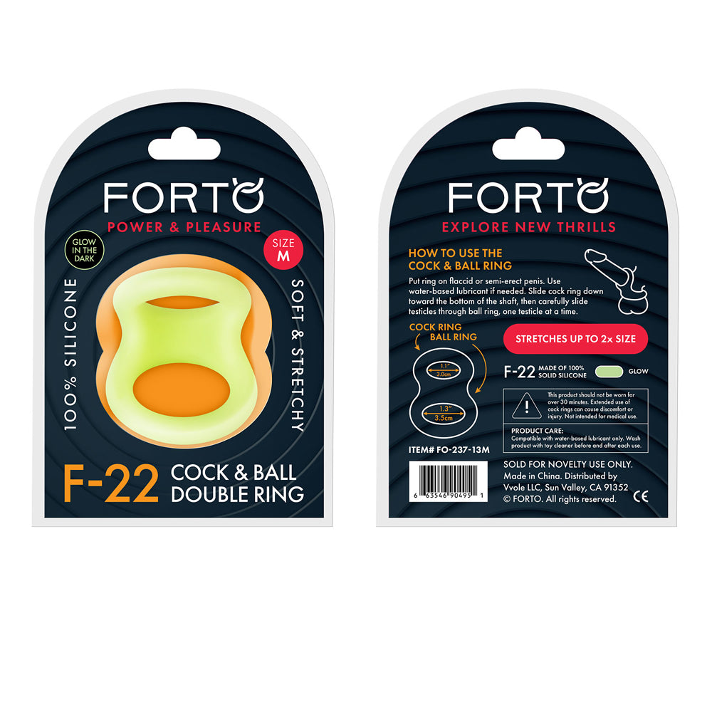 F-22: D Ring Liquid Silicone 53/55Mm Glow | 663546904951 | Discreet Personal Wellness