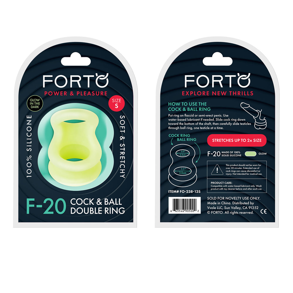 F-20: Balls Stretcher Liquid Silicone 50/67Mm Glow | 663546905002 | Discreet Personal Wellness