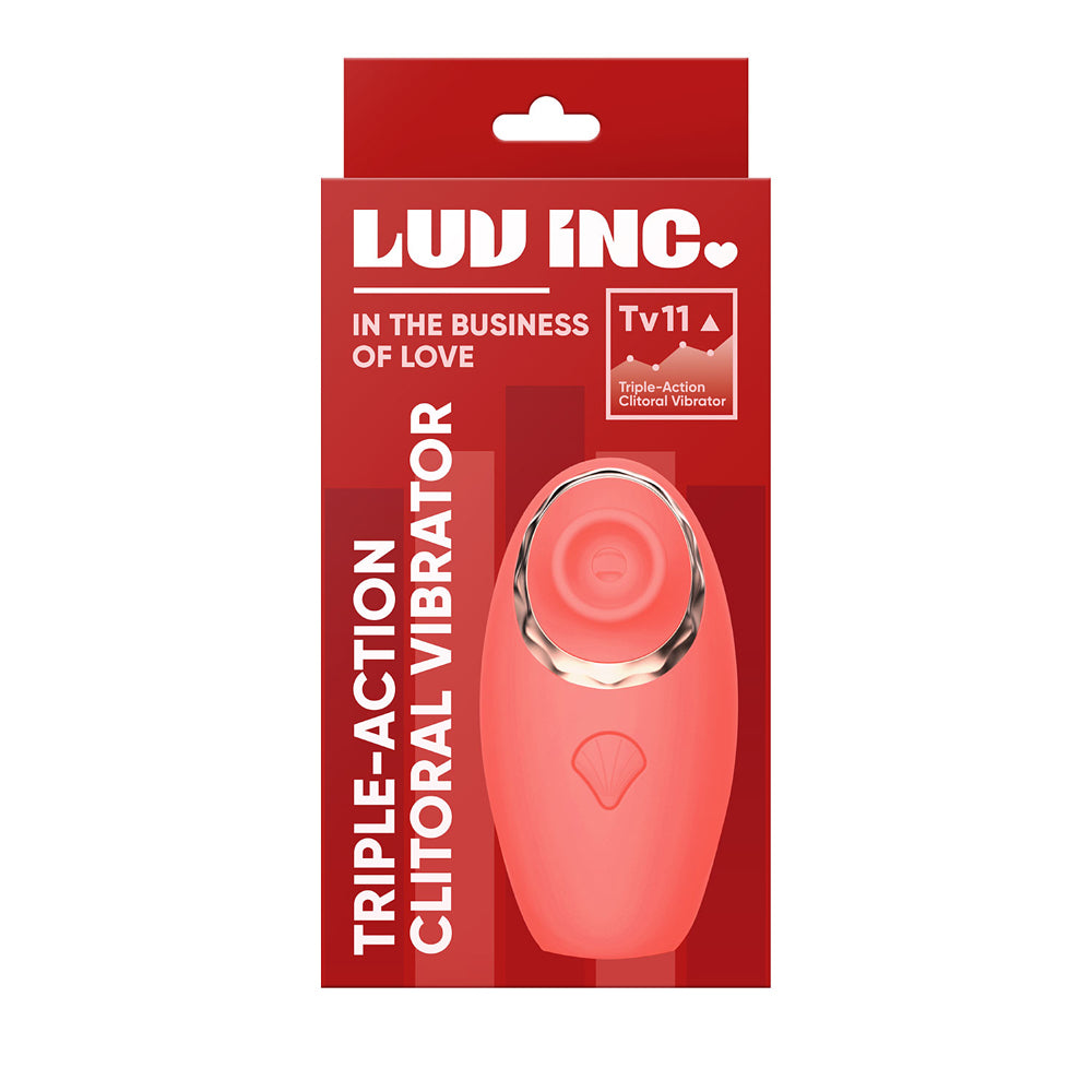 Tv11: Triple-Action Clitoral Vibrator Coral | 663546905118 | Discreet Personal Wellness