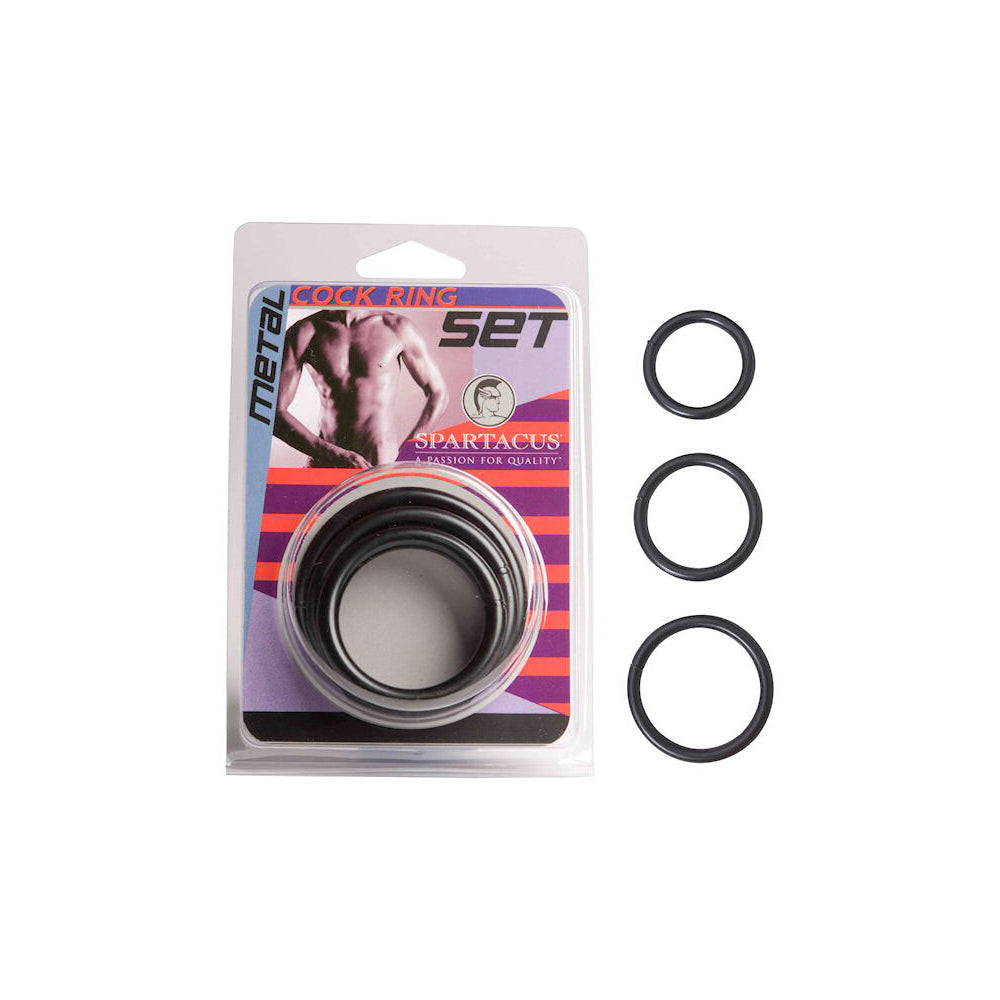 Steel C-Ring Set 1.25 1.75 2'' - Black | 669729410448 | Discreet Personal Wellness