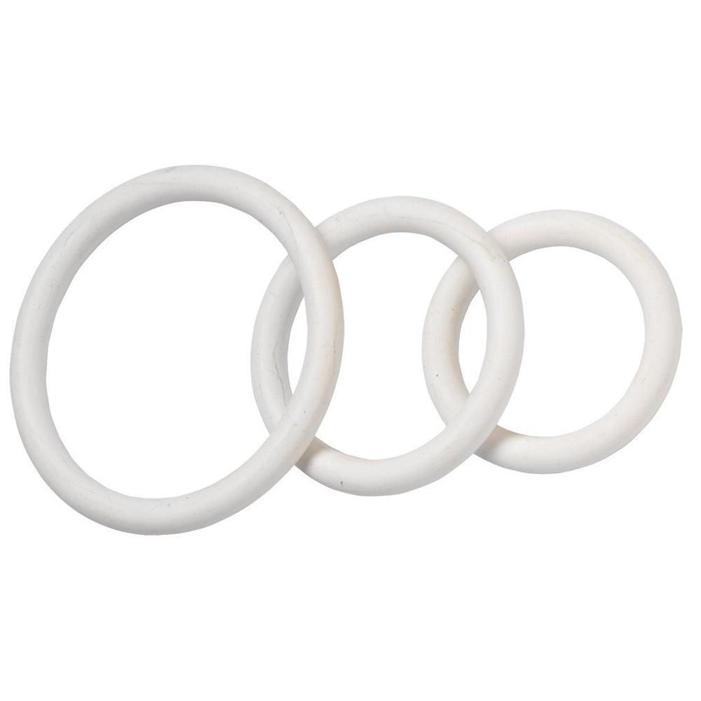 Nitrile C-Ring Set 1.25 1.5 2" - White | 669729410745 | Discreet Personal Wellness