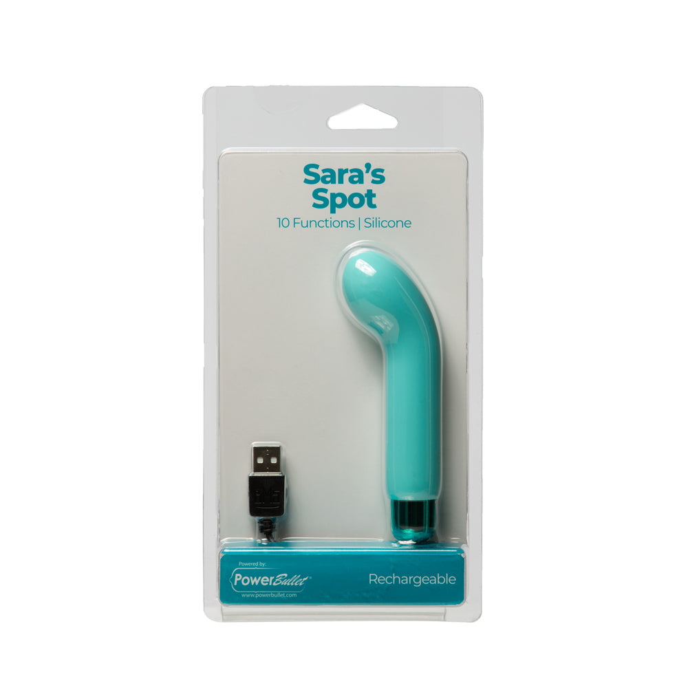Powerbullet Sara's Spot 4'' Bullet 10 Function Teal | 677613562197 | Discreet Personal Wellness