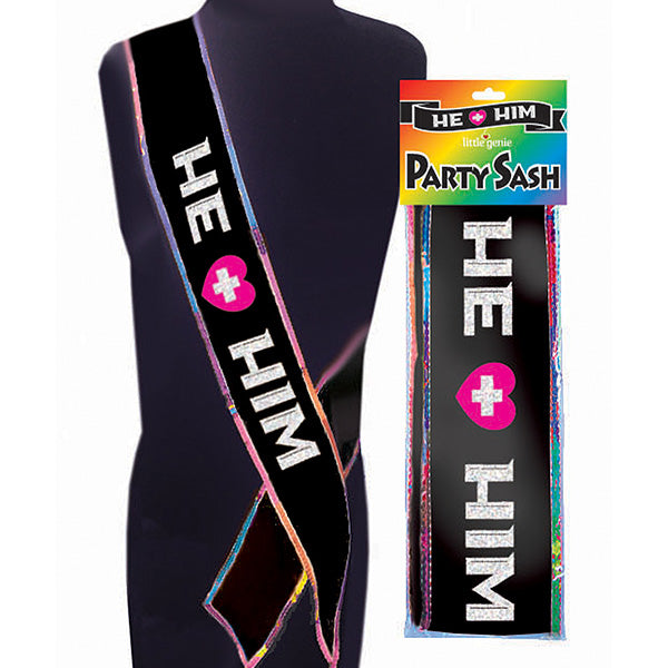He + Him Sash | 685634102209 | Discreet Personal Wellness