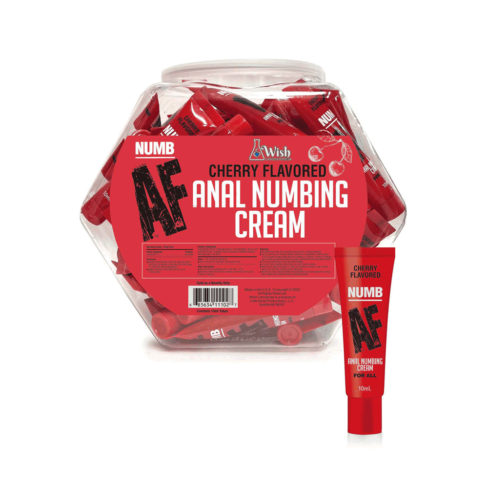 Numb Af Anal Desensitizer Cherry 10 ml. 65Pc Fishbowl | 685634111027 | Discreet Personal Wellness