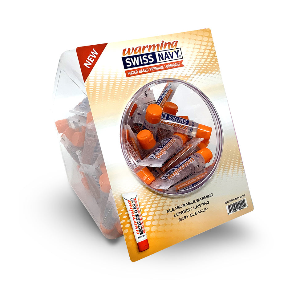 Swiss Navy Warming Lubricant 10 ml. 100Ct Fishbowl | 699439004422 | Discreet Personal Wellness