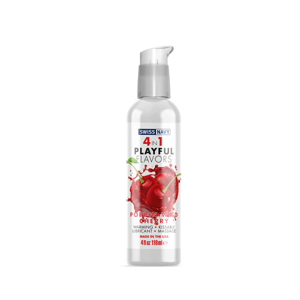 Swiss Navy 4 In 1 Poppin Wild Cherry 4 oz. | 699439005559 | Discreet Personal Wellness