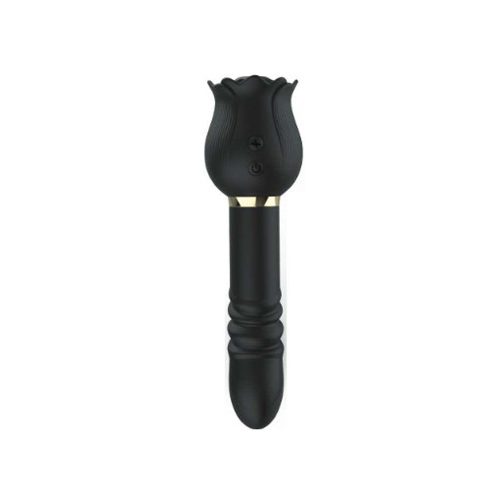 Rose Wand Thruster Black | 707331804481 | Discreet Personal Wellness