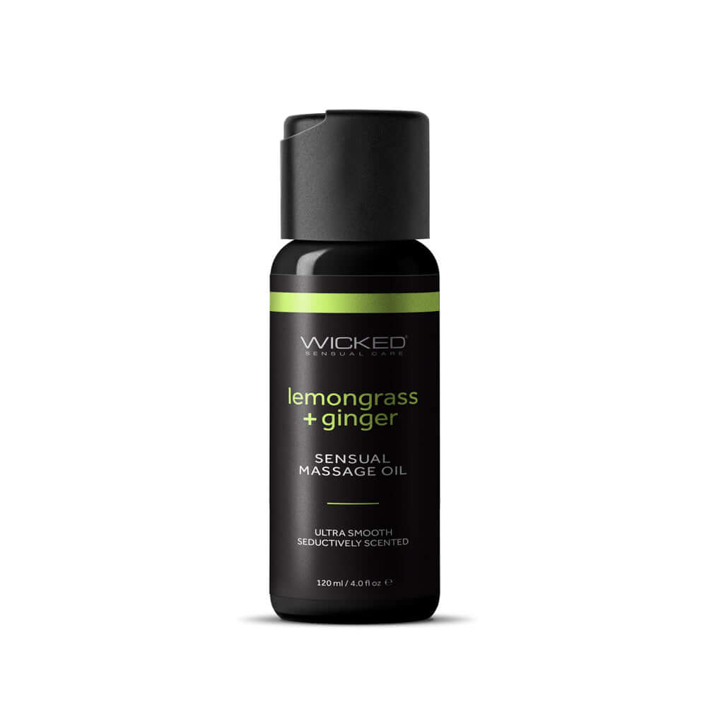 Wicked Sensual Massage Oil Lemongrass & Ginger 4 oz. | 713079909746 | Discreet Personal Wellness