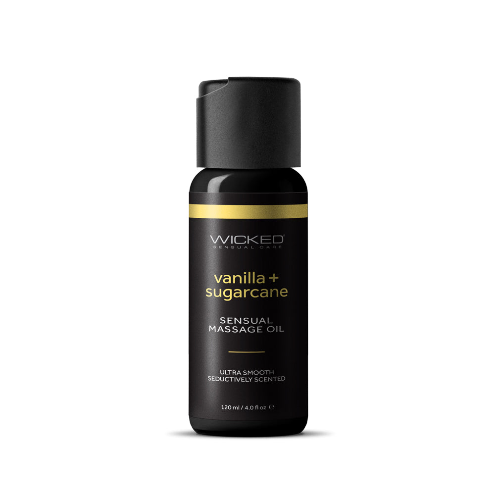 Wicked Sensual Massage Oil Vanilla & Sugarcane 4 oz. | 713079909944 | Discreet Personal Wellness