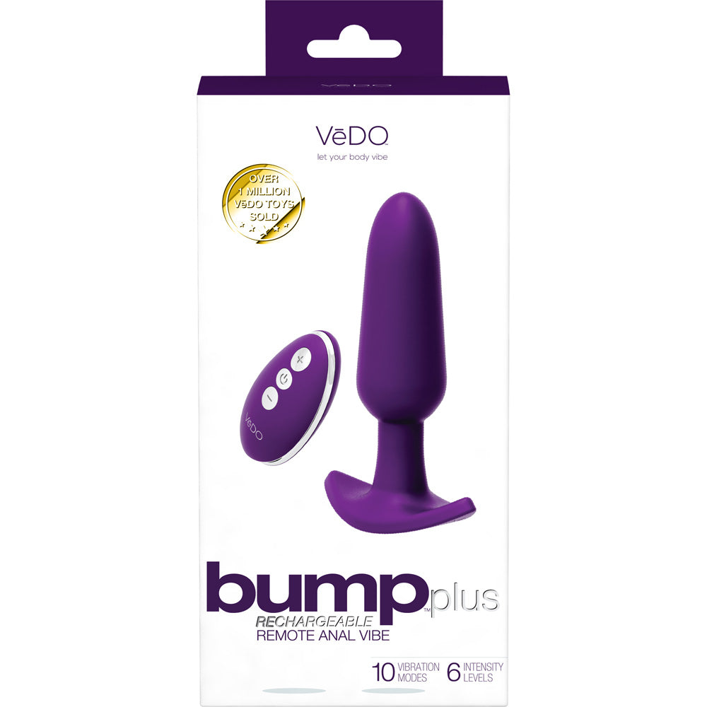 Bump Plus Rechargeable Remote Control Anal Vibe Deep Purple | 716053727558 | Discreet Personal Wellness