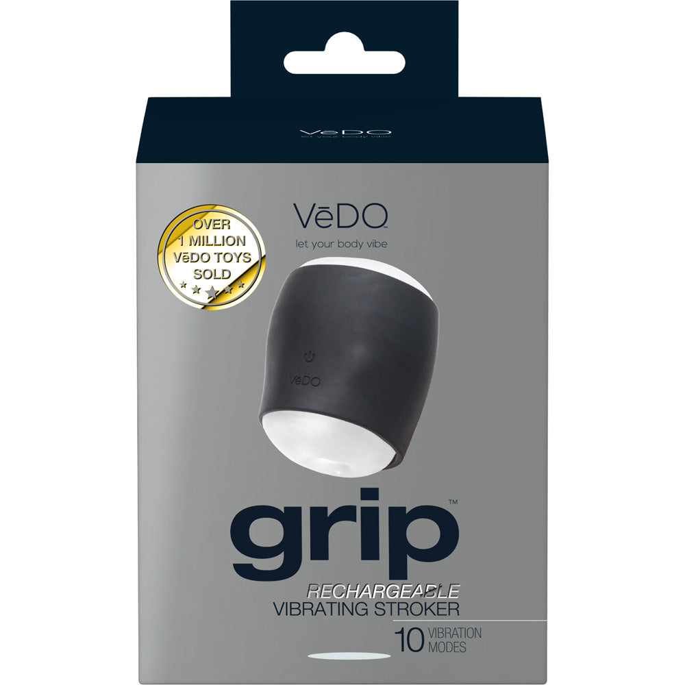 Grip Rechargeable Vibrating Sleeve Just Black | 716053727695 | Discreet Personal Wellness