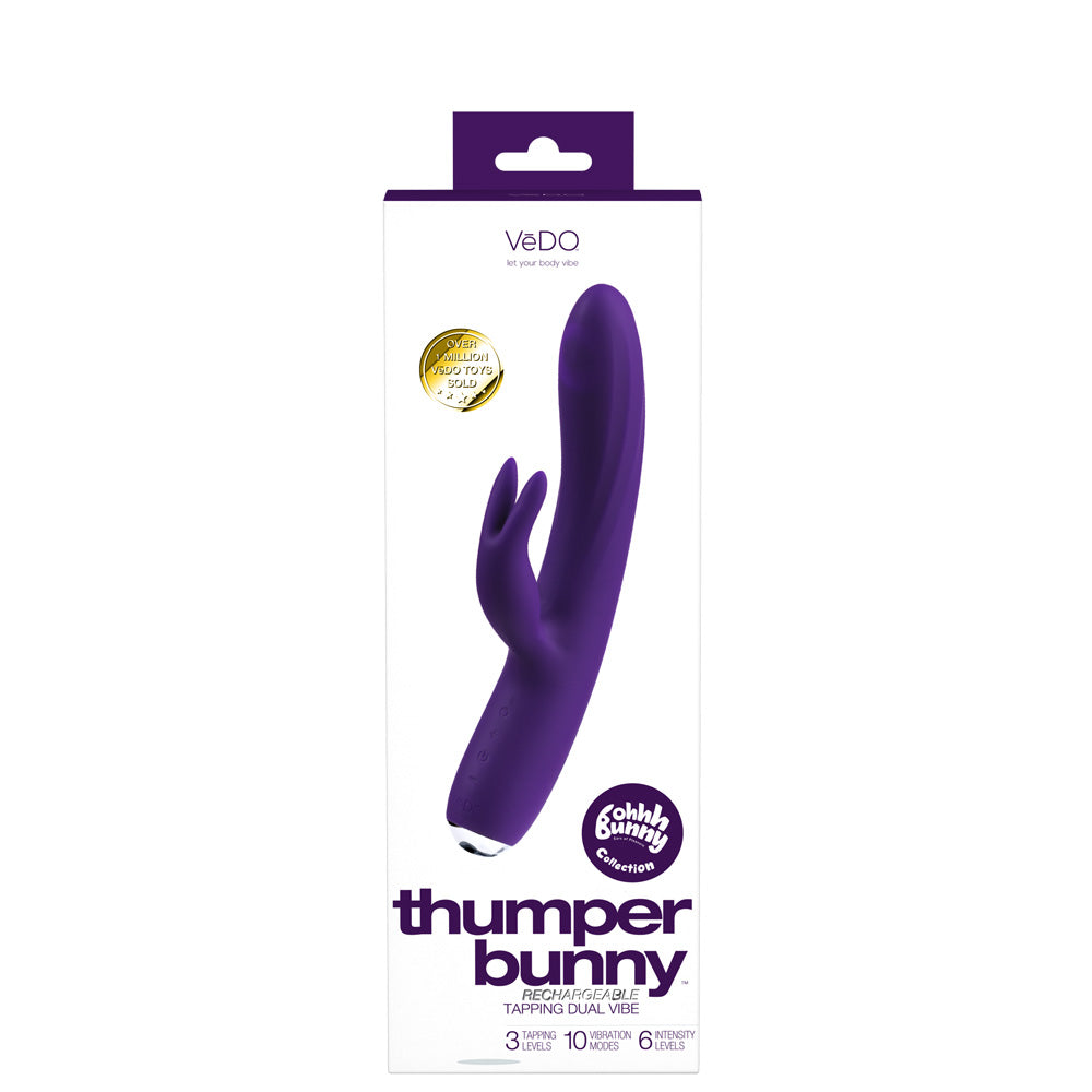 Thumper Bunny Rechargeable Dual Vibe Deep Purple | 716053727985 | Discreet Personal Wellness