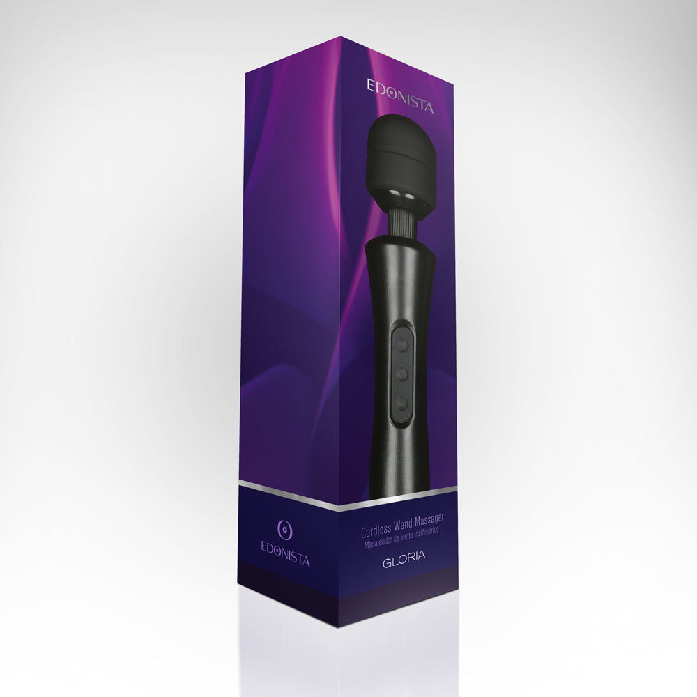 Gloria Large Wand Vibrator Black | 716715771370 | Discreet Personal Wellness