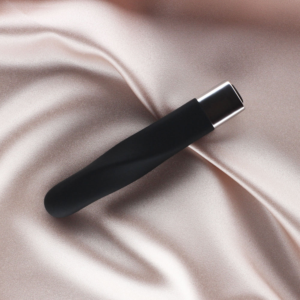 Layla 10 Modes Silicone Twist Bullet Vibrator Black | 716715771448 | Discreet Personal Wellness