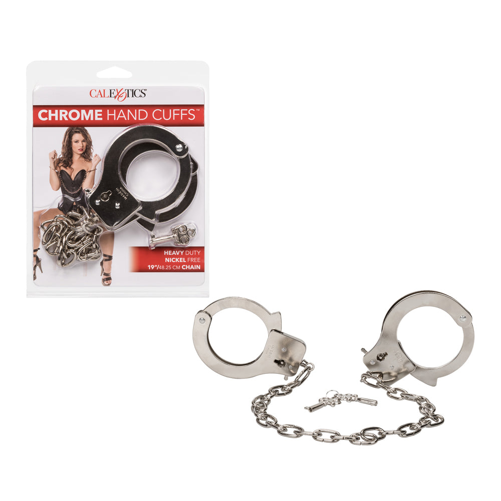 Chrome Hand Cuffs Silver | 716770006332 | Discreet Personal Wellness