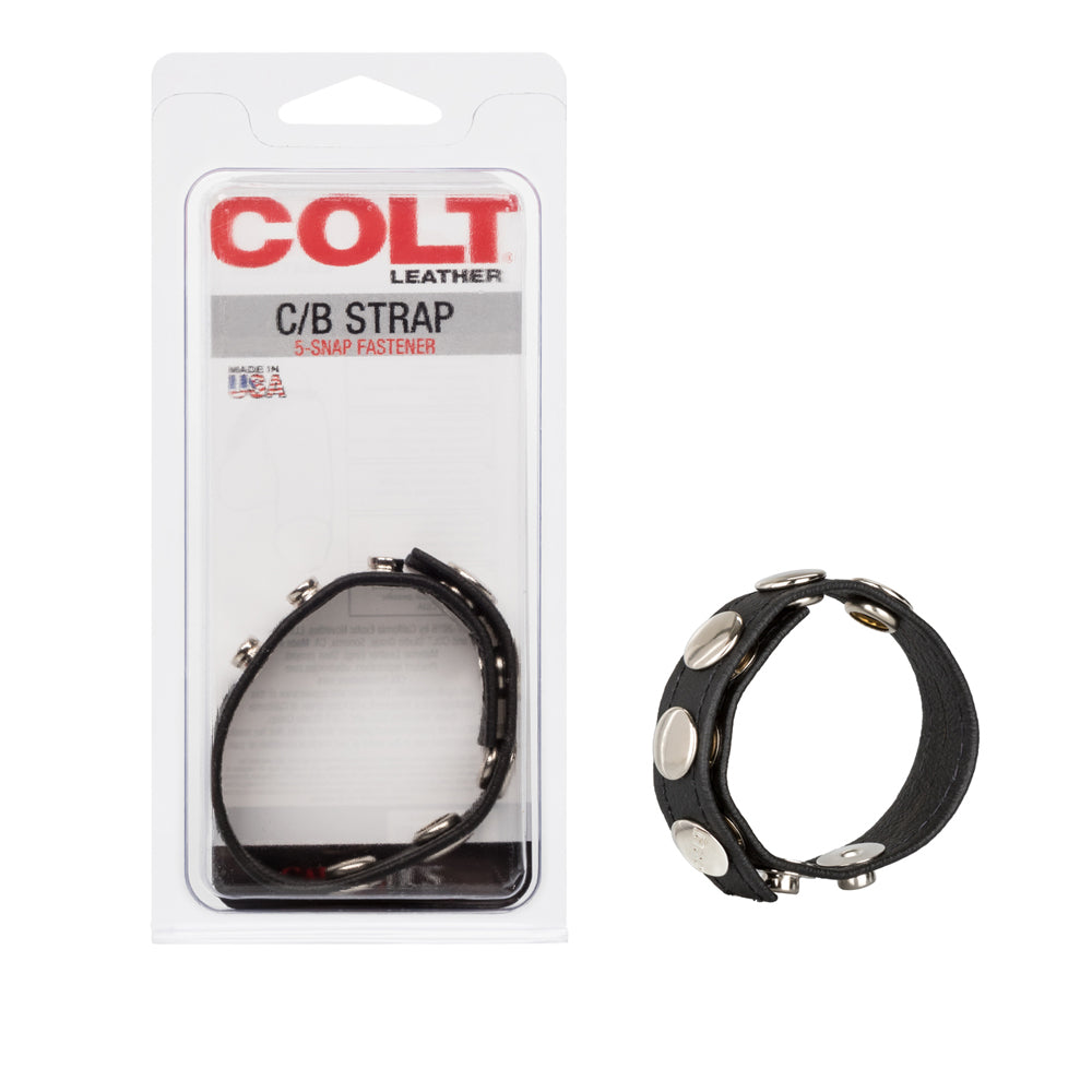 Colt Leather C/B Strap 5-Snap Fastener Black | 716770051318 | Discreet Personal Wellness