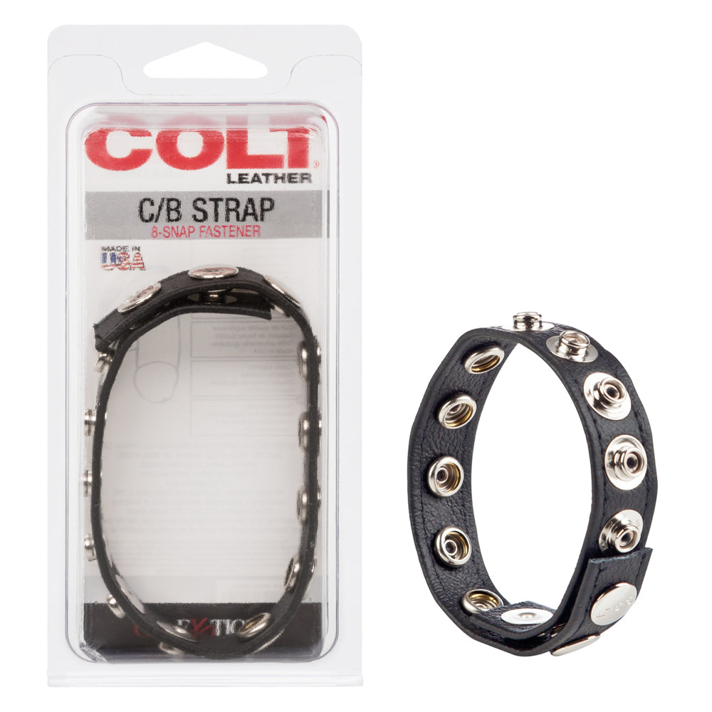 Colt Leather C/B Strap 8 Snap Fastener Black | 716770051325 | Discreet Personal Wellness