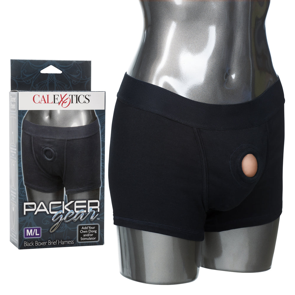 Packer Gear Black Boxer Brief Harness M/L | 716770081407 | Discreet Personal Wellness