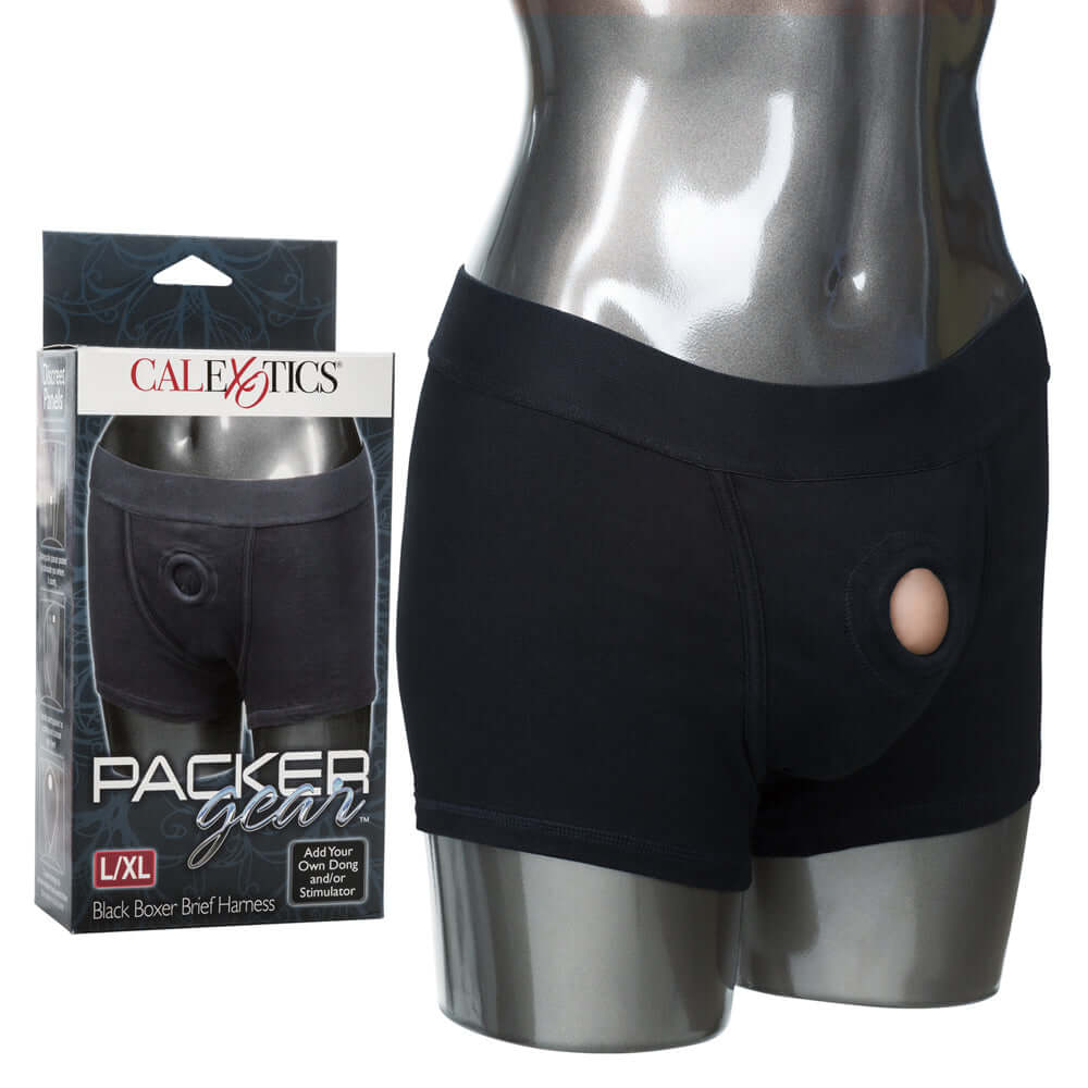Packer Gear Black Boxer Brief Harness L/XL | 716770081414 | Discreet Personal Wellness