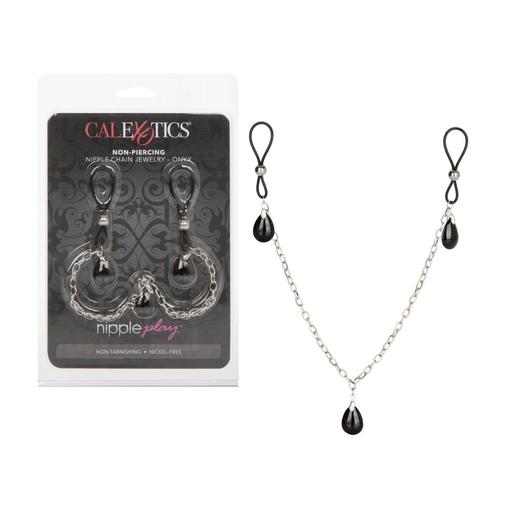 Nipple Play Non-Piercing Nipple Chain Jewelry Onyx | 716770086396 | Discreet Personal Wellness