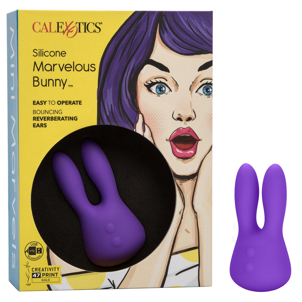 Mini Marvels Silicone Marvelous Bunny Purple | 716770087577 | Discreet Personal Wellness