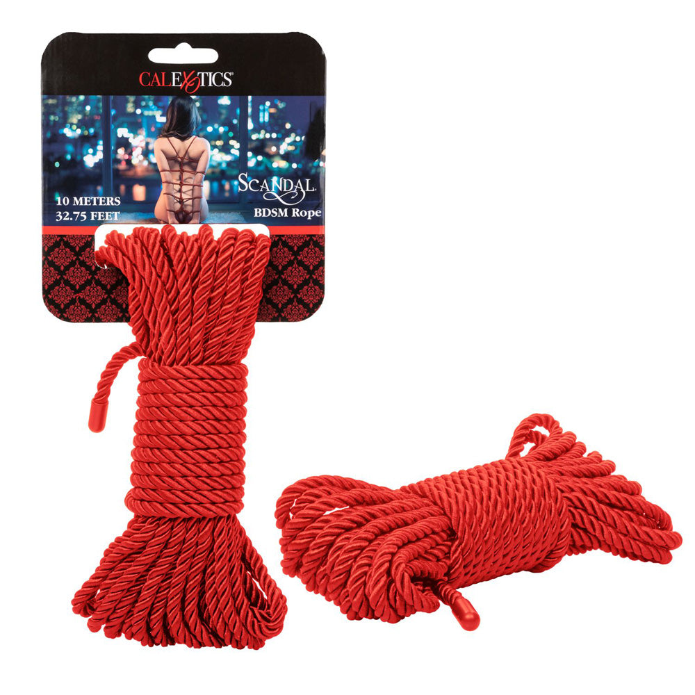 Scandal Bdsm Rope 10M Red | 716770094919 | Discreet Personal Wellness