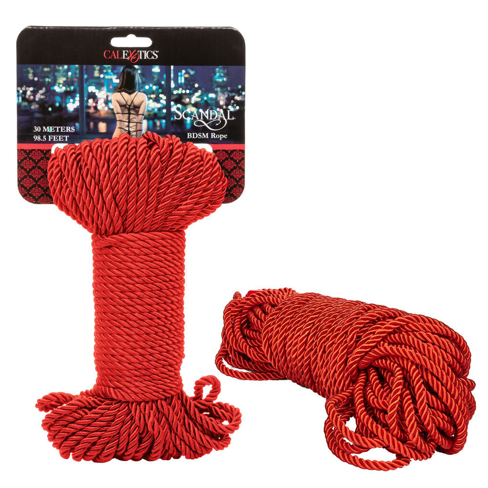 Scandal Bdsm Rope 30M Red | 716770094926 | Discreet Personal Wellness