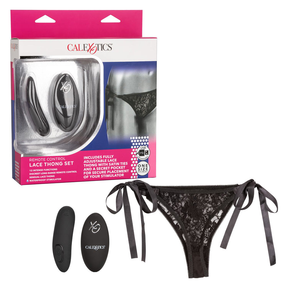 Remote Control Lace Thong Set | 716770096203 | Discreet Personal Wellness